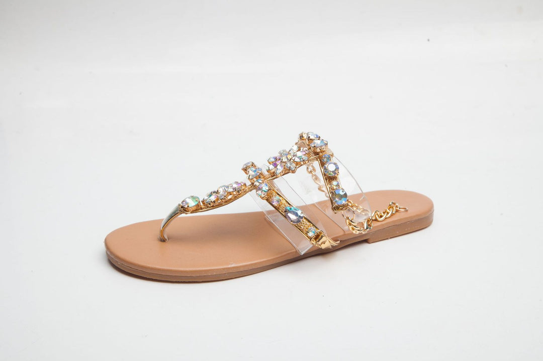 Spot sale rhinestone sandals flat