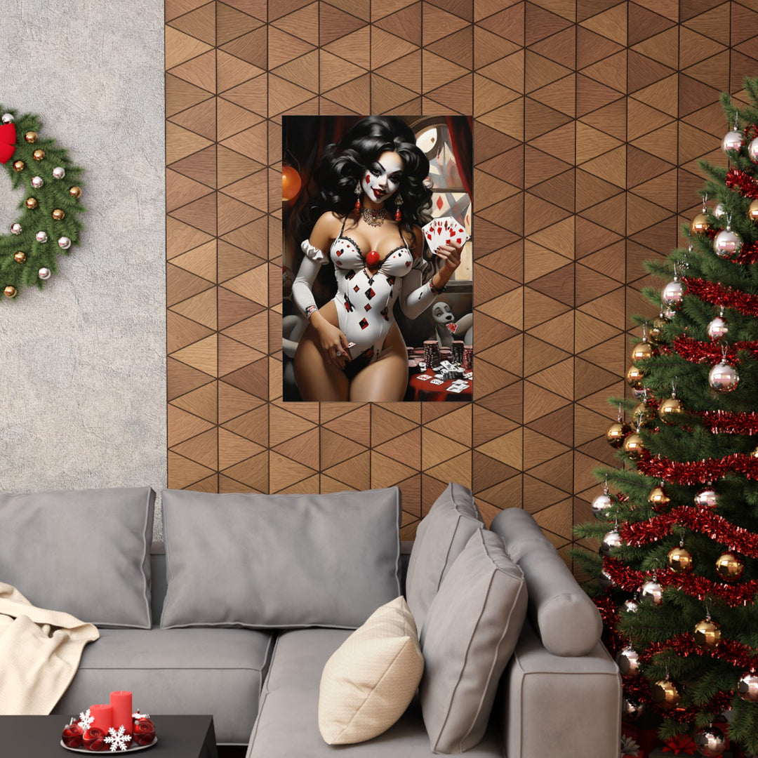 Poker Gentlemen Clown Payasa Vertical Poster Chicano Art