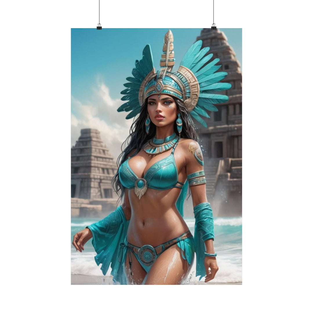 Aztec Warrior Princess Vertical Posters