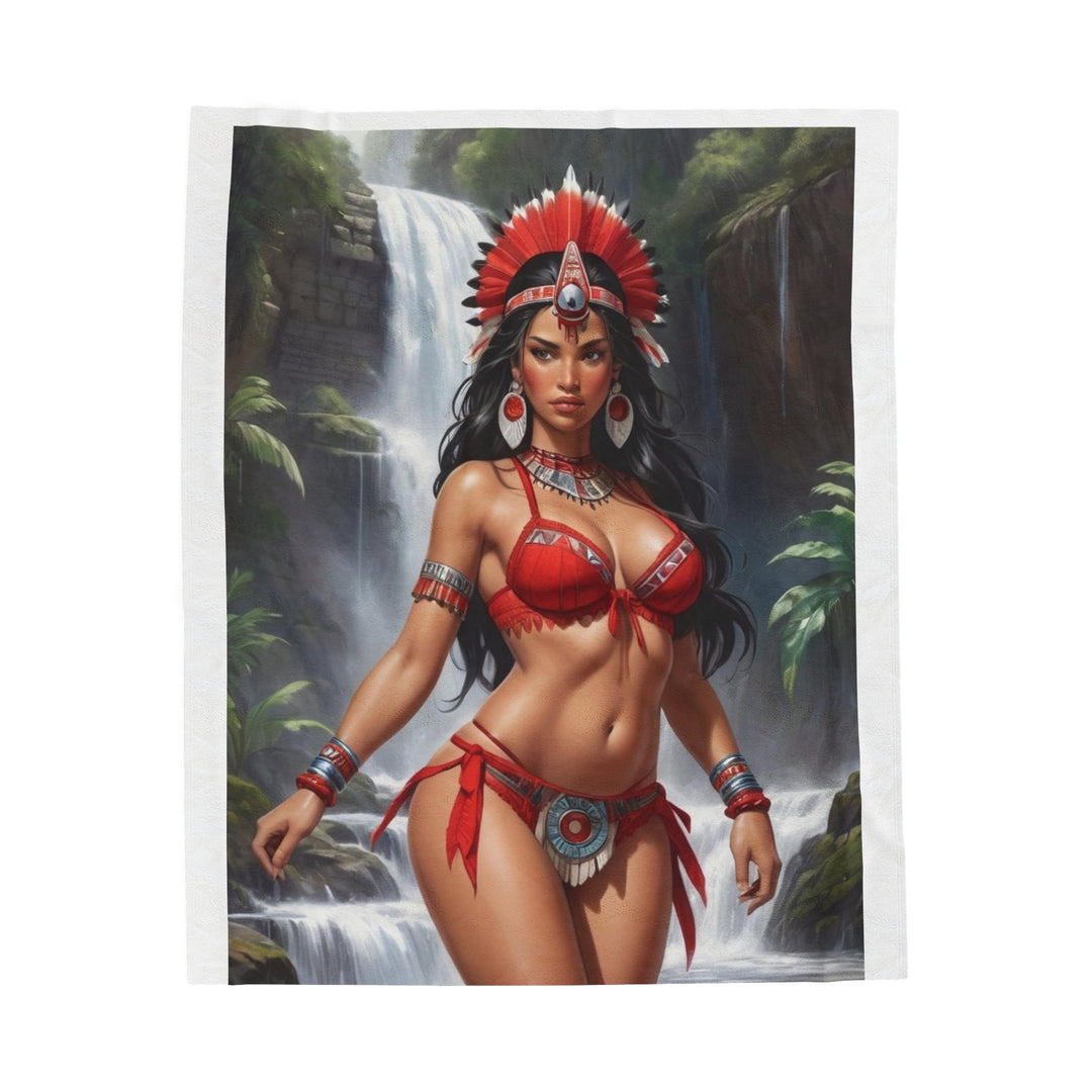 Aztec Princess Fantasy Waterfall Blanket