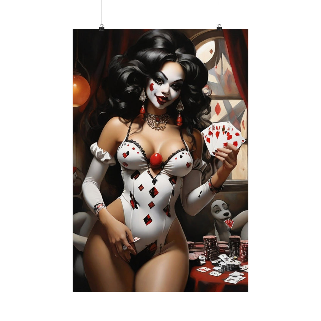 Poker Gentlemen Clown Payasa Vertical Poster Chicano Art