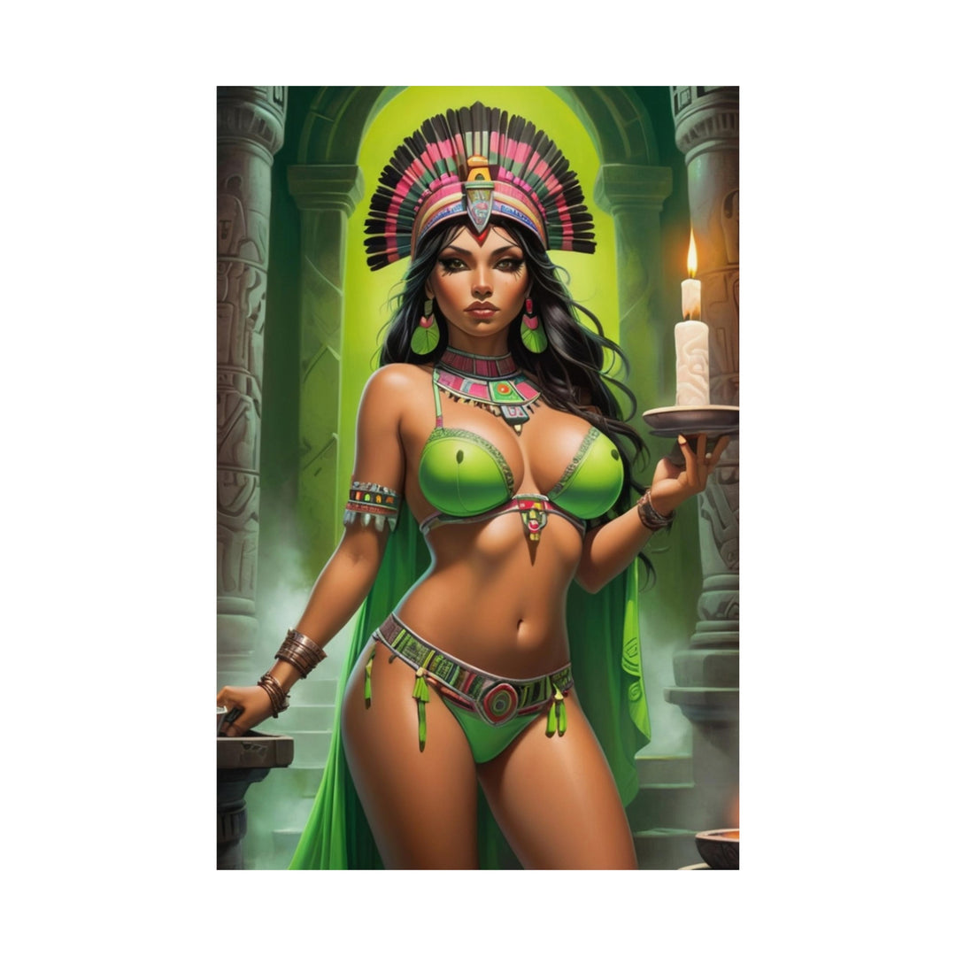 Aztec Warrior Princess Green Posters