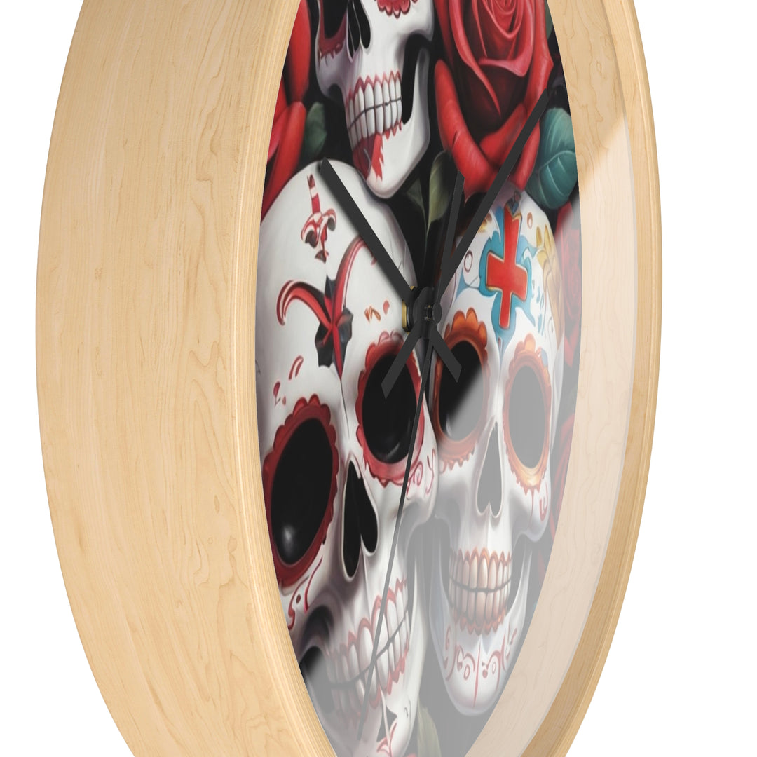 Skulls & Roses Wall Clock