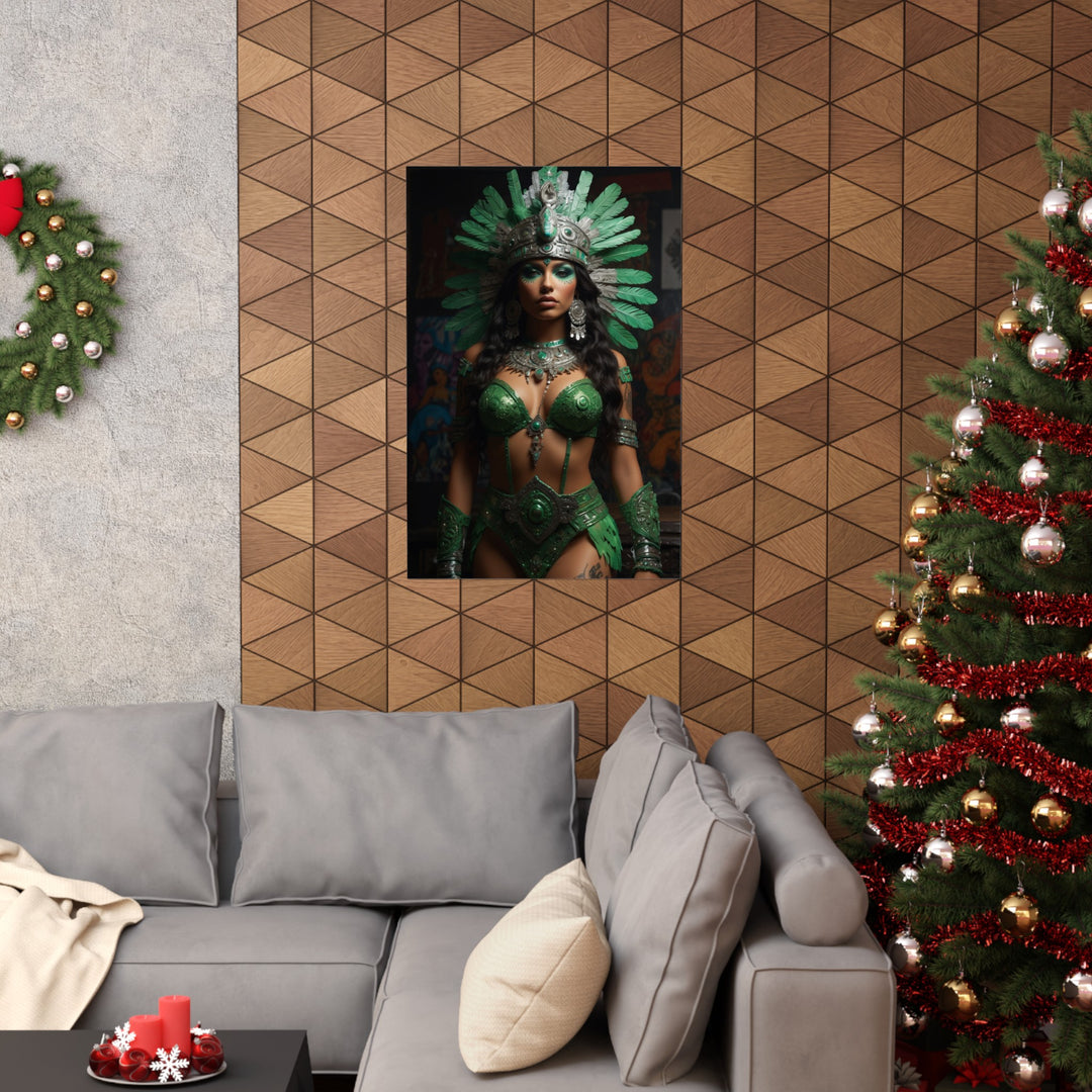 The Green Aztec Goddess Matte Vertical Posters