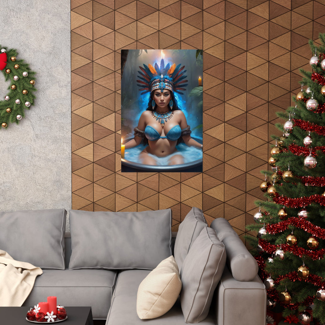 Aztec Princess in Temple Galaxy Matte Vertical Posters