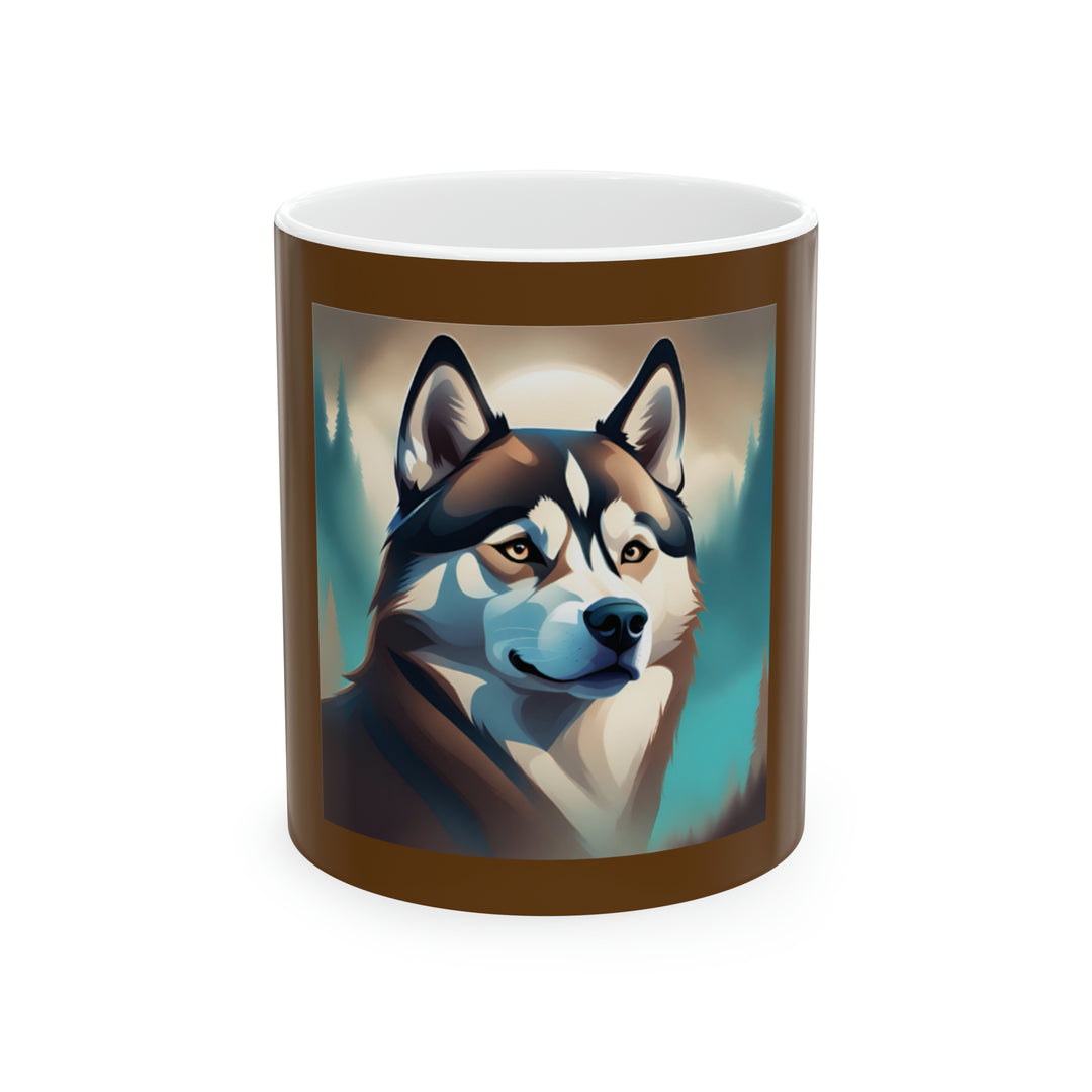 Husky Brown Ceramic Mug 11oz