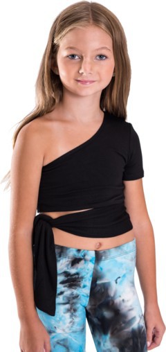 JUNIORS ONE SHOULDER TIE SIDE TOP