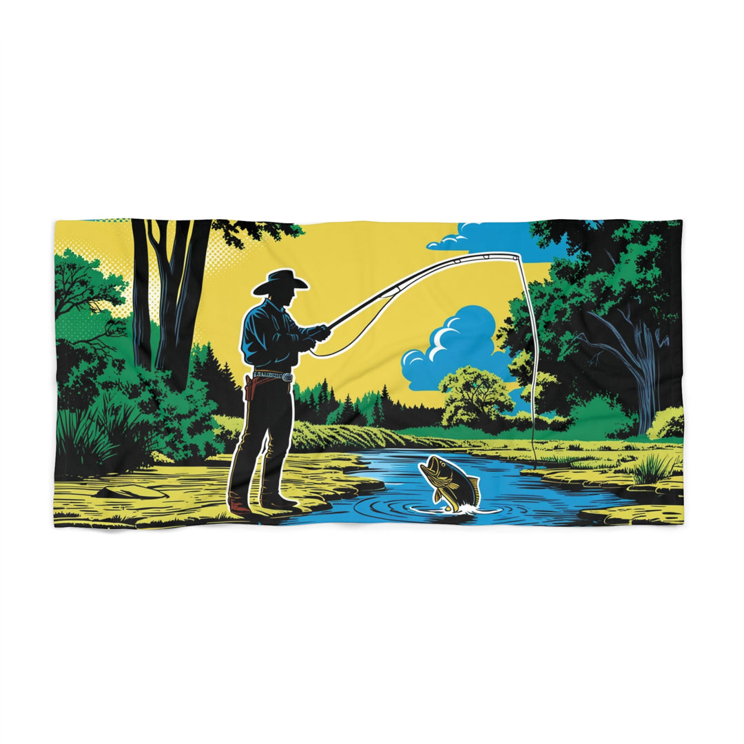 Fishing Cowboy Beach Towel