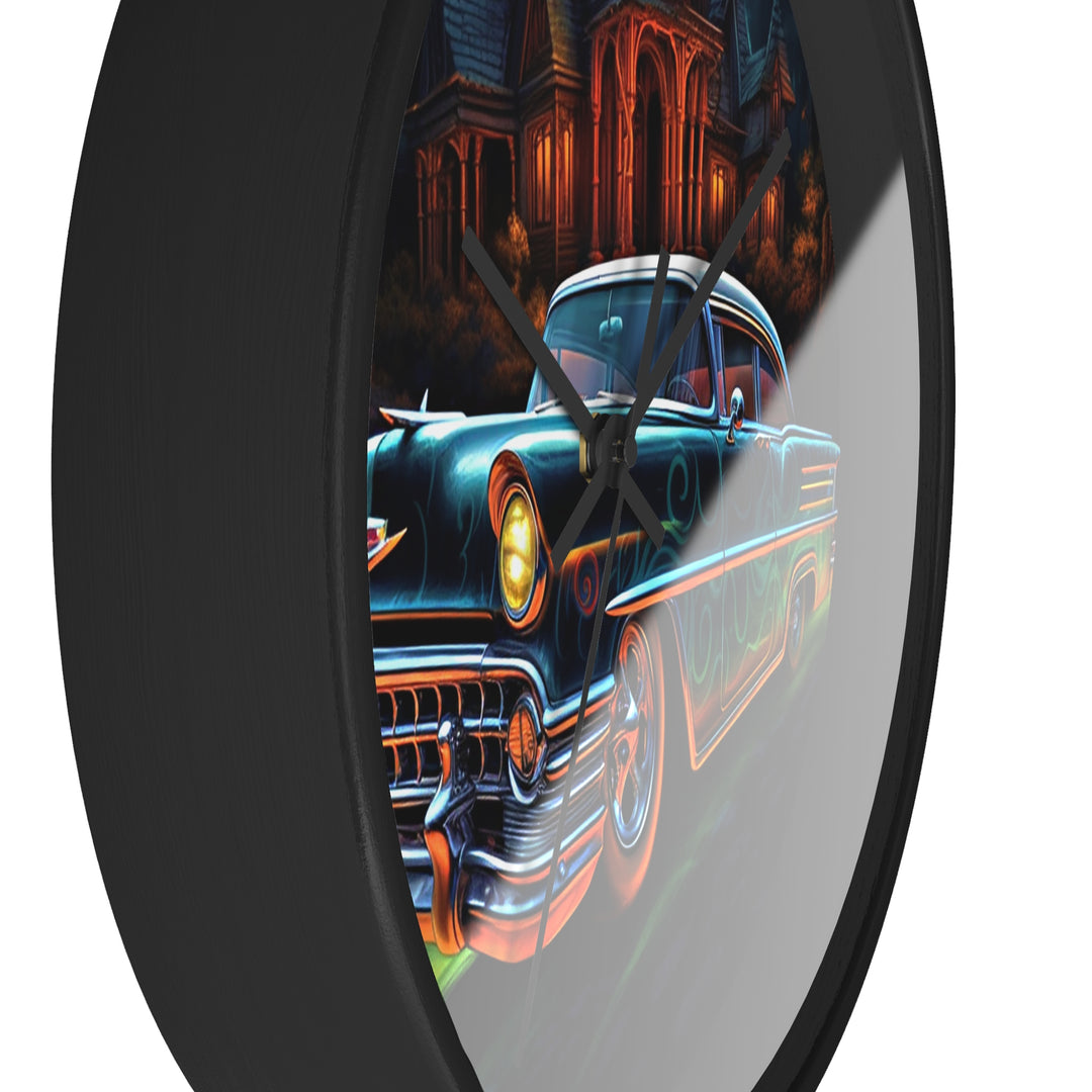 1957 Chevy Haunted House Wall Clock