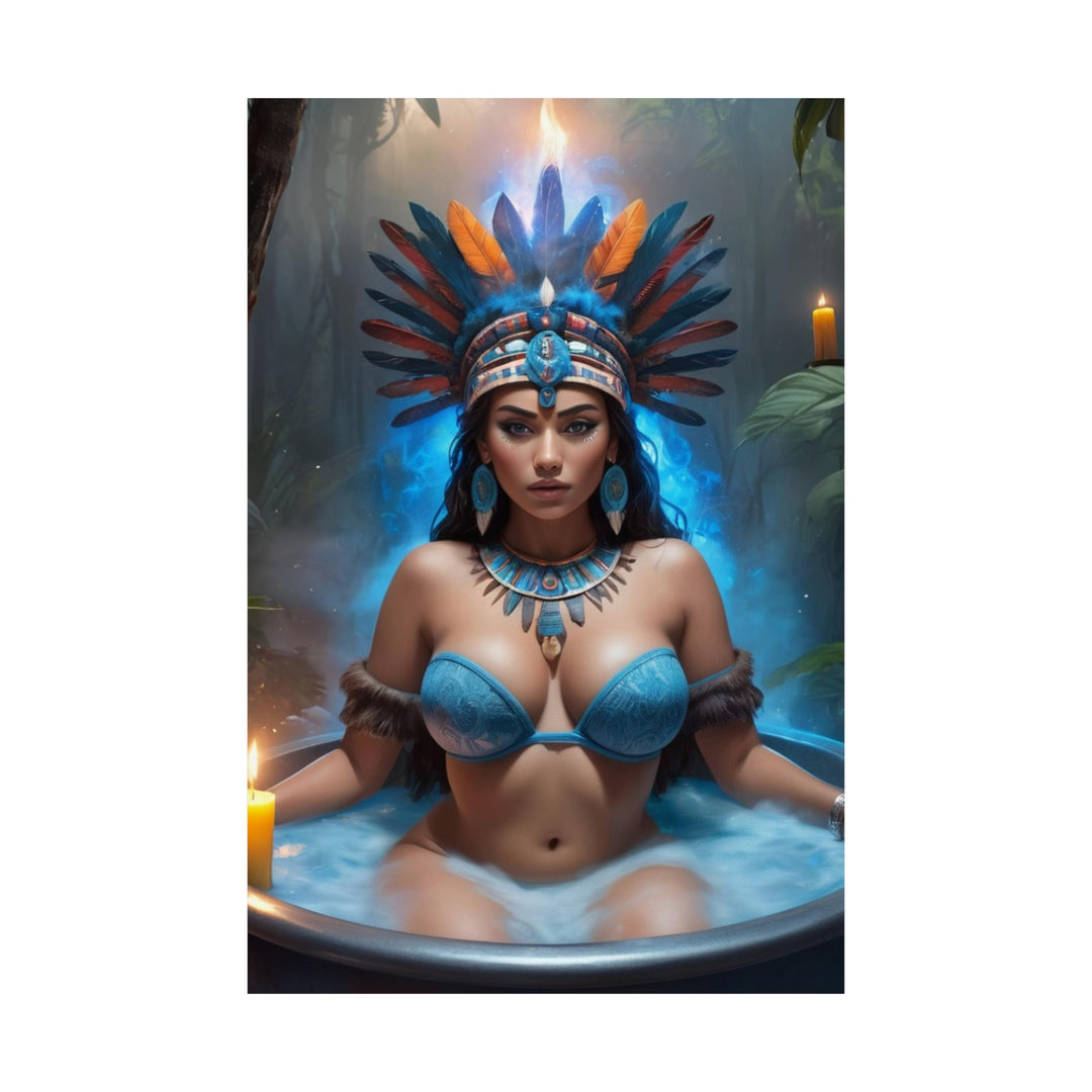 Aztec Princess in Temple Galaxy Matte Vertical Posters