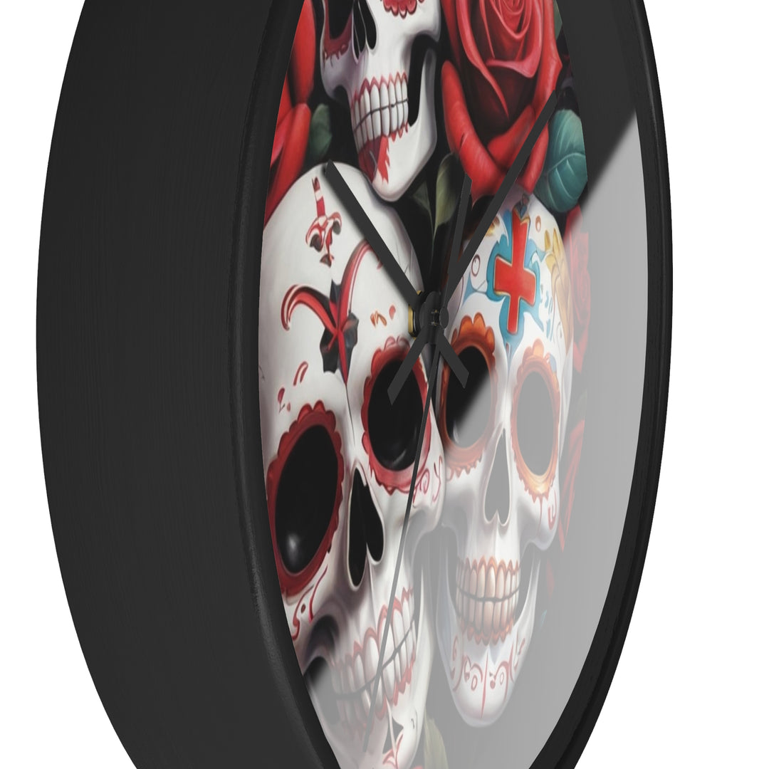 Skulls & Roses Wall Clock