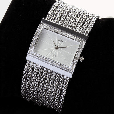 Square rhinestone watch