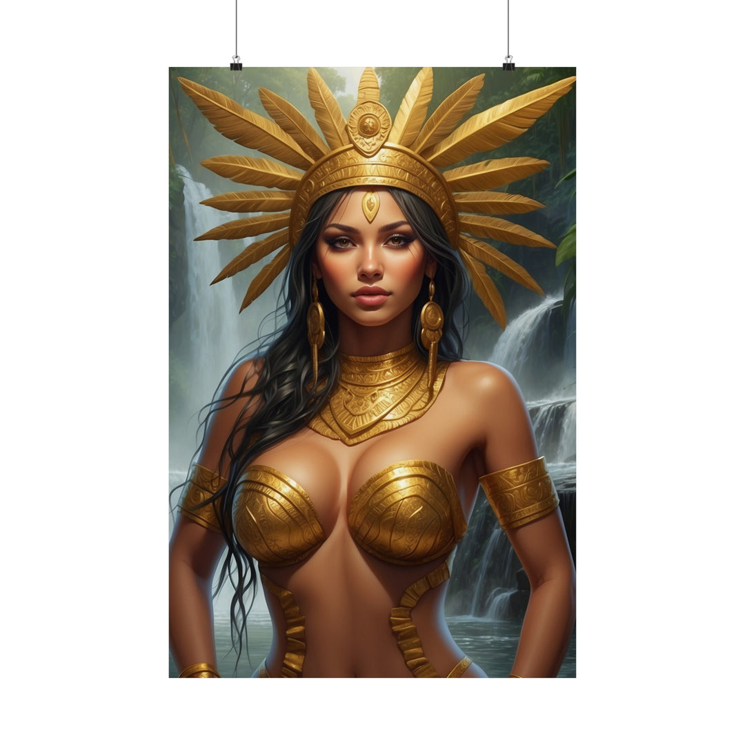 The Golde Aztec Princess Vertical Poster