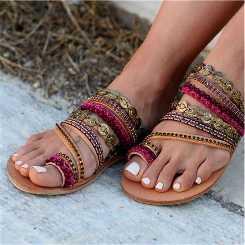 Hand made Bohemian flat sandals