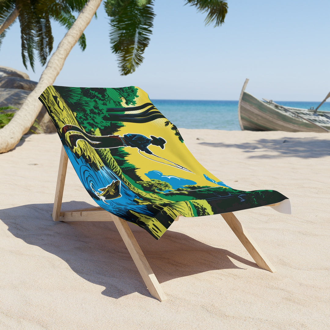 Fishing Cowboy Beach Towel