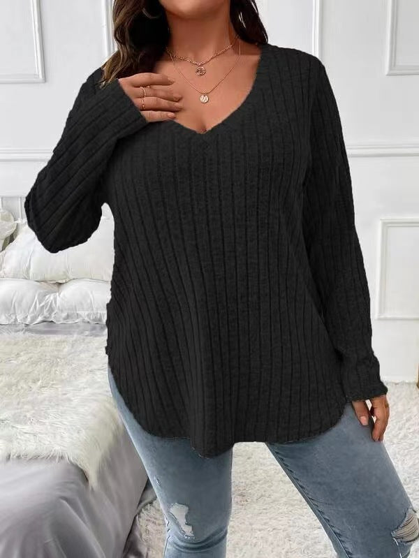 Fashion V-neck Long-sleeved T-shirt For Women