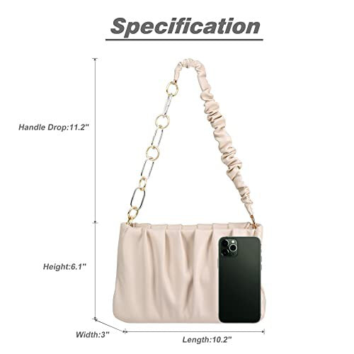 Small Ruched Bag for Women Soft cloudy purse