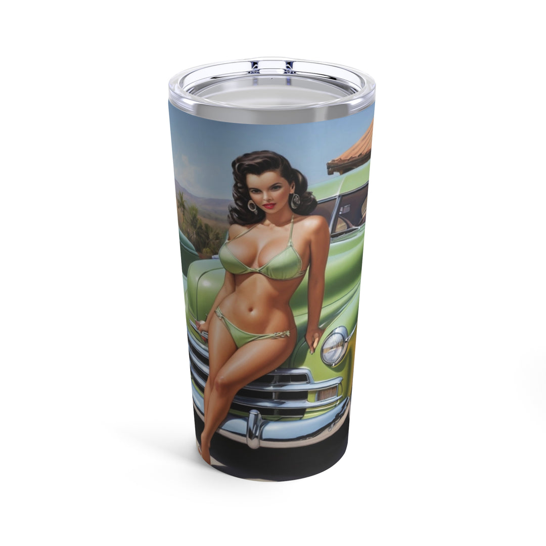 1948 Chevy Fleetline Beach Babe Chicano Art Tumbler 20oz