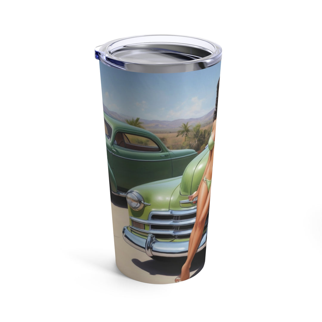 1948 Chevy Fleetline Beach Babe Chicano Art Tumbler 20oz