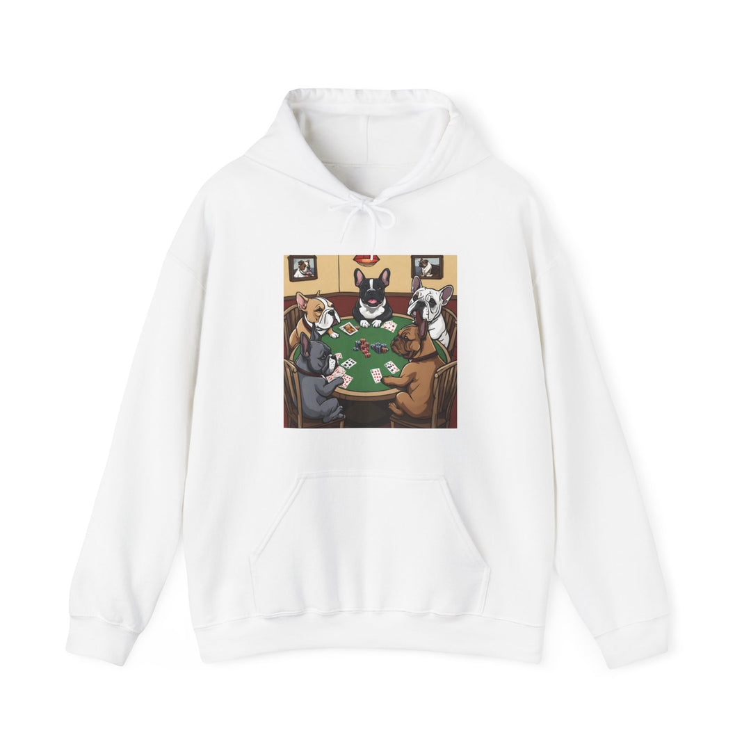 French Bulldog Poker Game Heavy Blend™ Hooded Sweatshirt