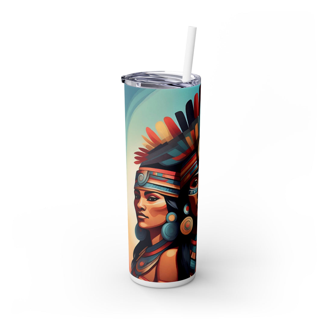 Aztec Women Trio Fantasy Skinny Tumbler with Straw, 20oz