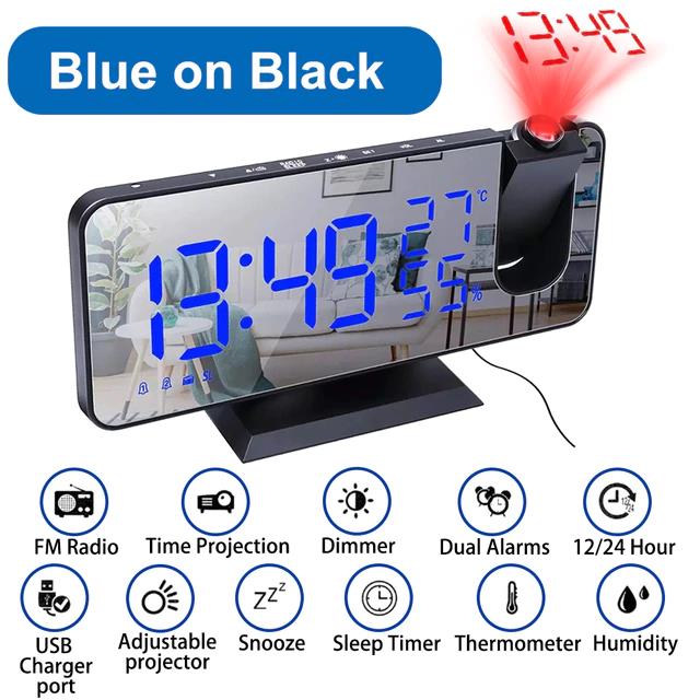 LED Digital Projection Alarm Clock