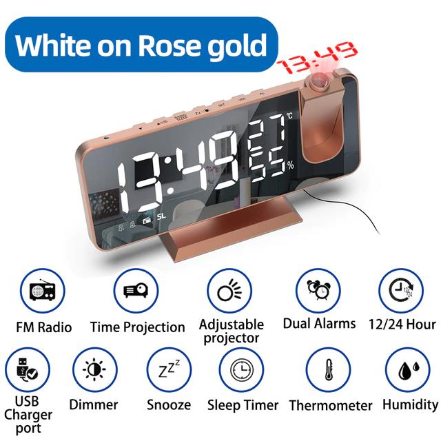 LED Digital Projection Alarm Clock