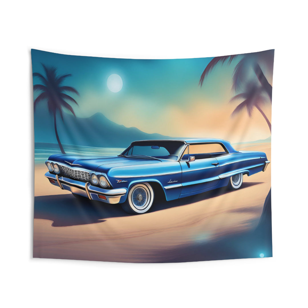 1964 Impala Blue Indoor Wall Tapestries