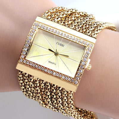 Square rhinestone watch