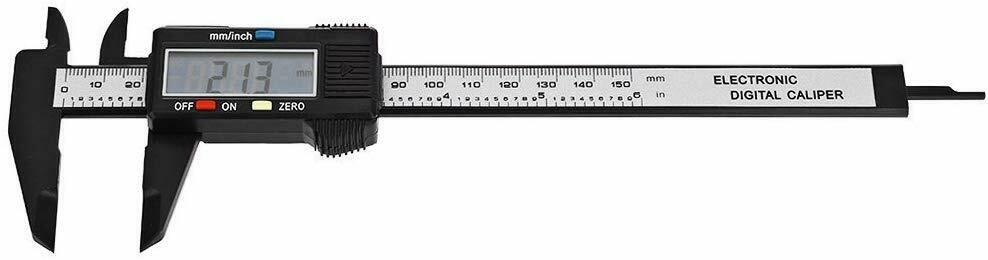 Digital Caliper Electronic Gauge Carbon Fiber Vernier Micrometer Ruler 150mm 6