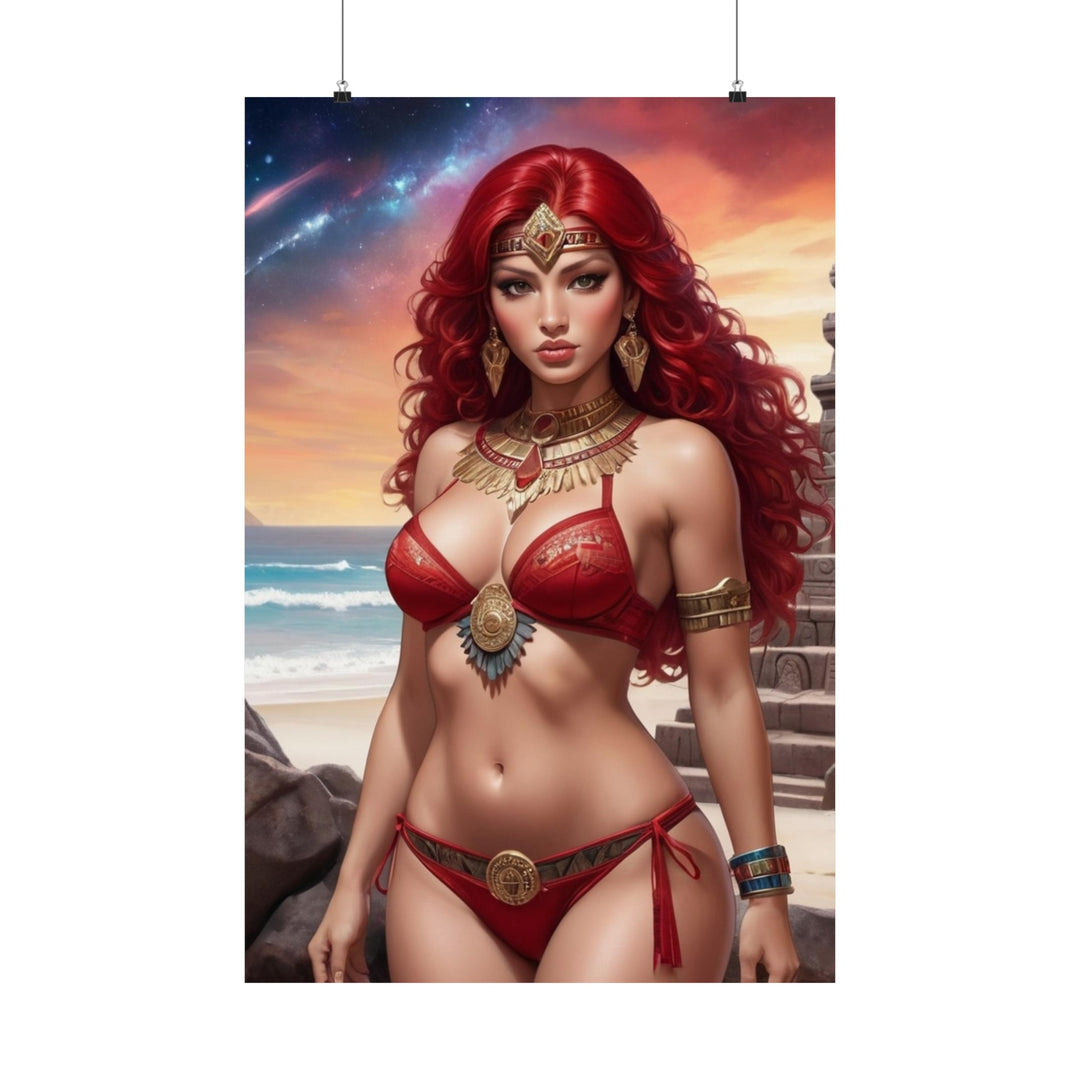 Aztec Princess Fantasy Matte Vertical Posters