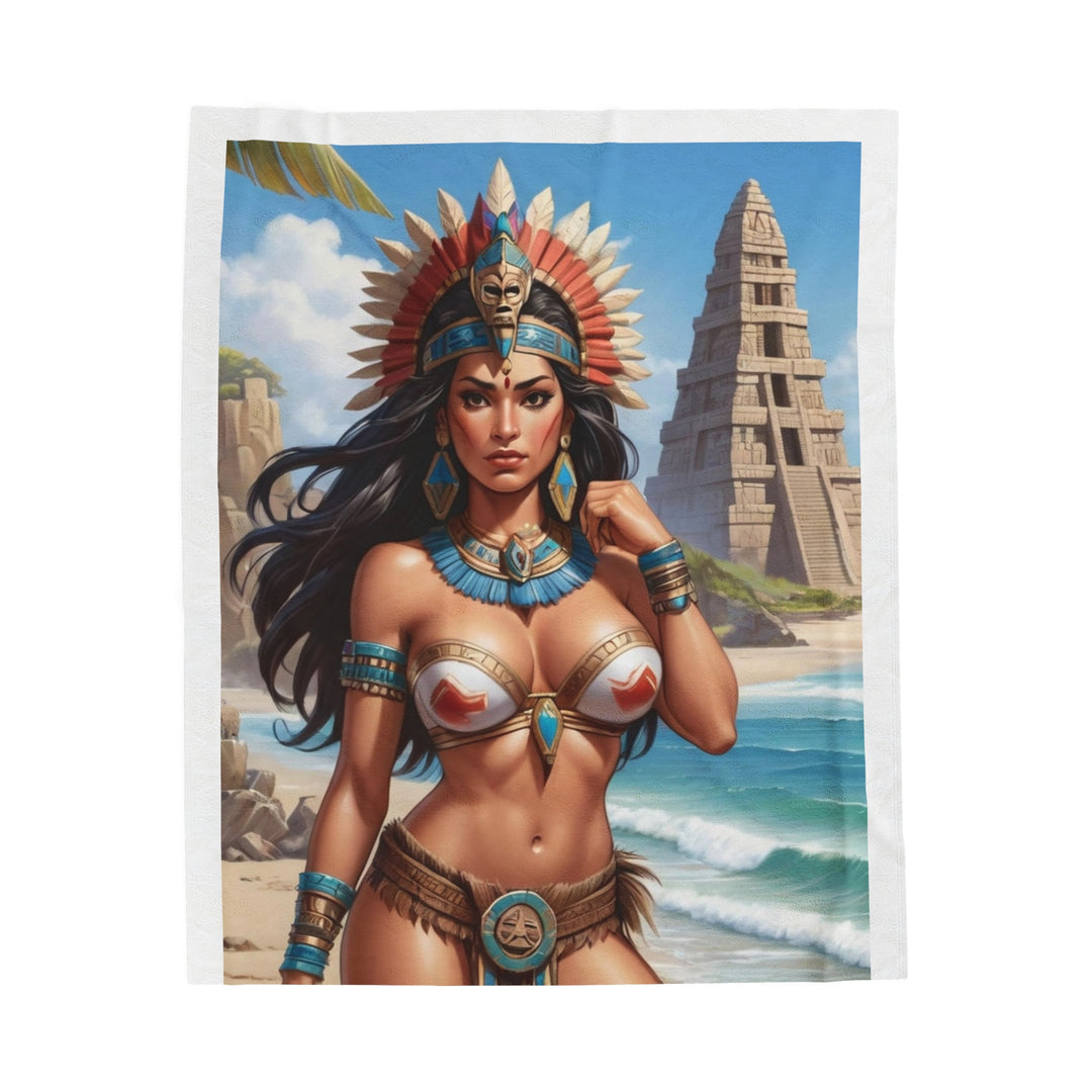 Aztec Princess Temple Fantasy Blanket