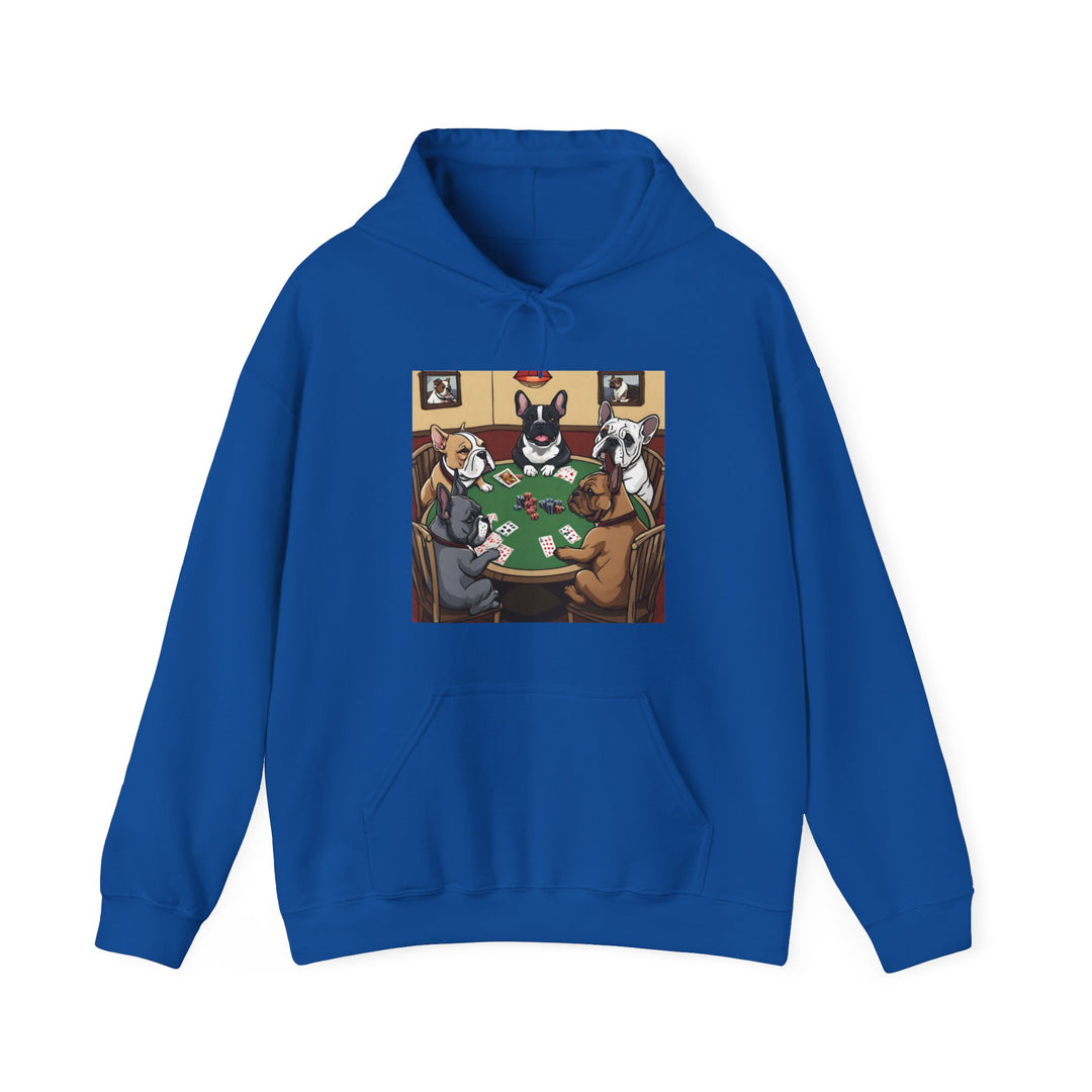 French Bulldog Poker Game Heavy Blend™ Hooded Sweatshirt