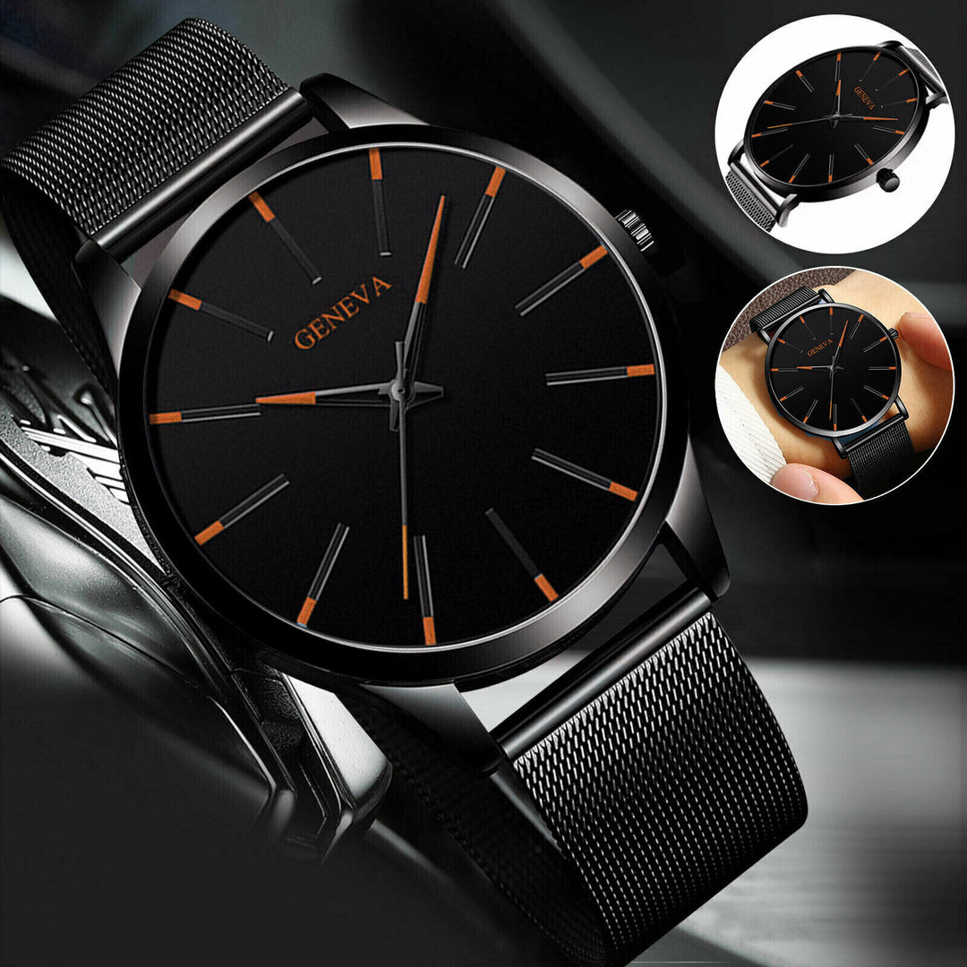 Waterproof Men's Watch Stainless Steel Quartz Analog Wristwatches Sport Fashion