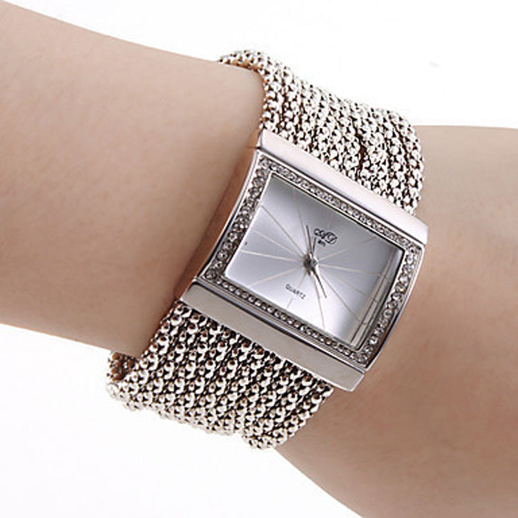 Square rhinestone watch