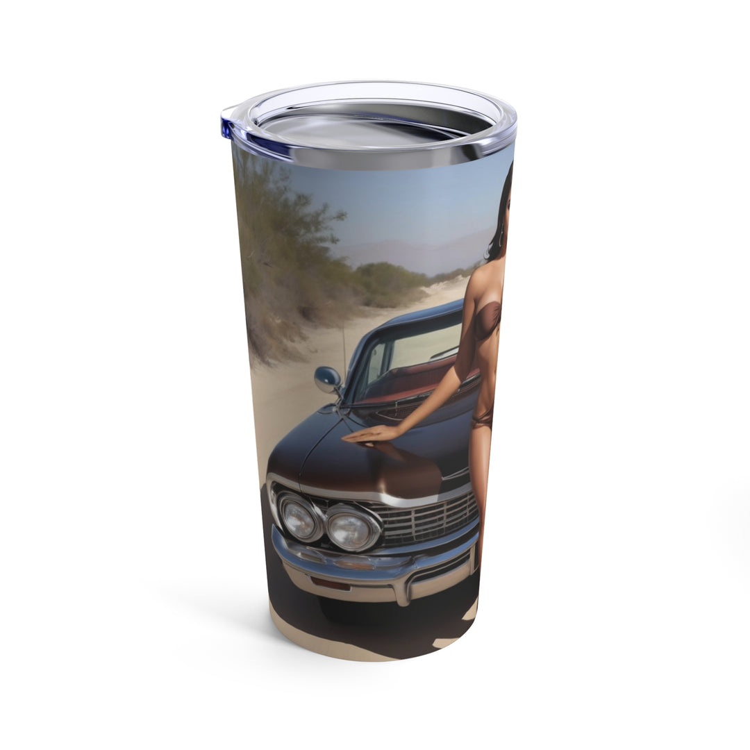 1964 Chevy Impala Beach Babe Chicano Art Tumbler 20oz