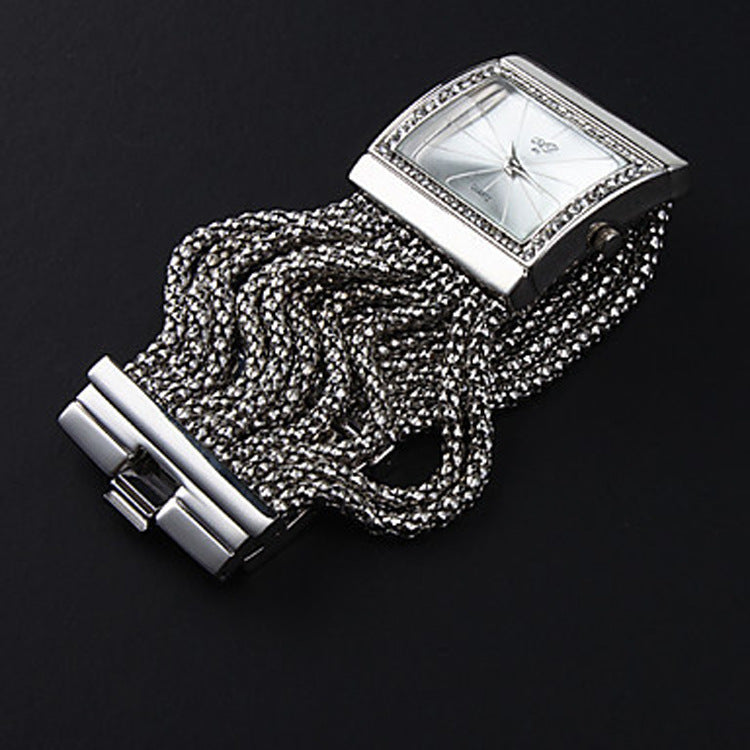 Square rhinestone watch