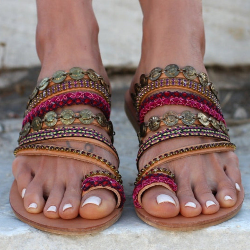 Hand made Bohemian flat sandals