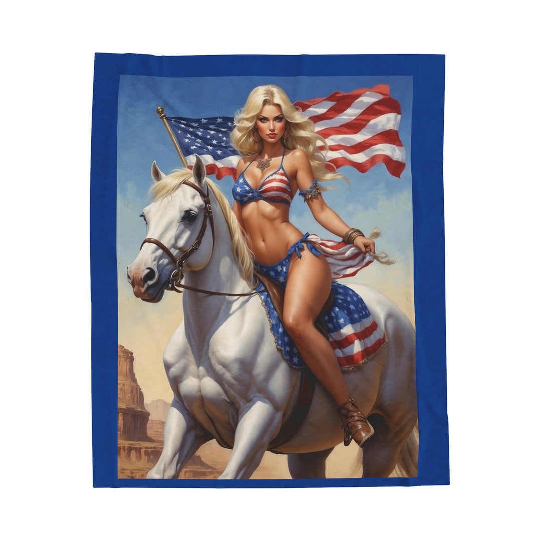 American Goddess Chicano Art Plush Blanket