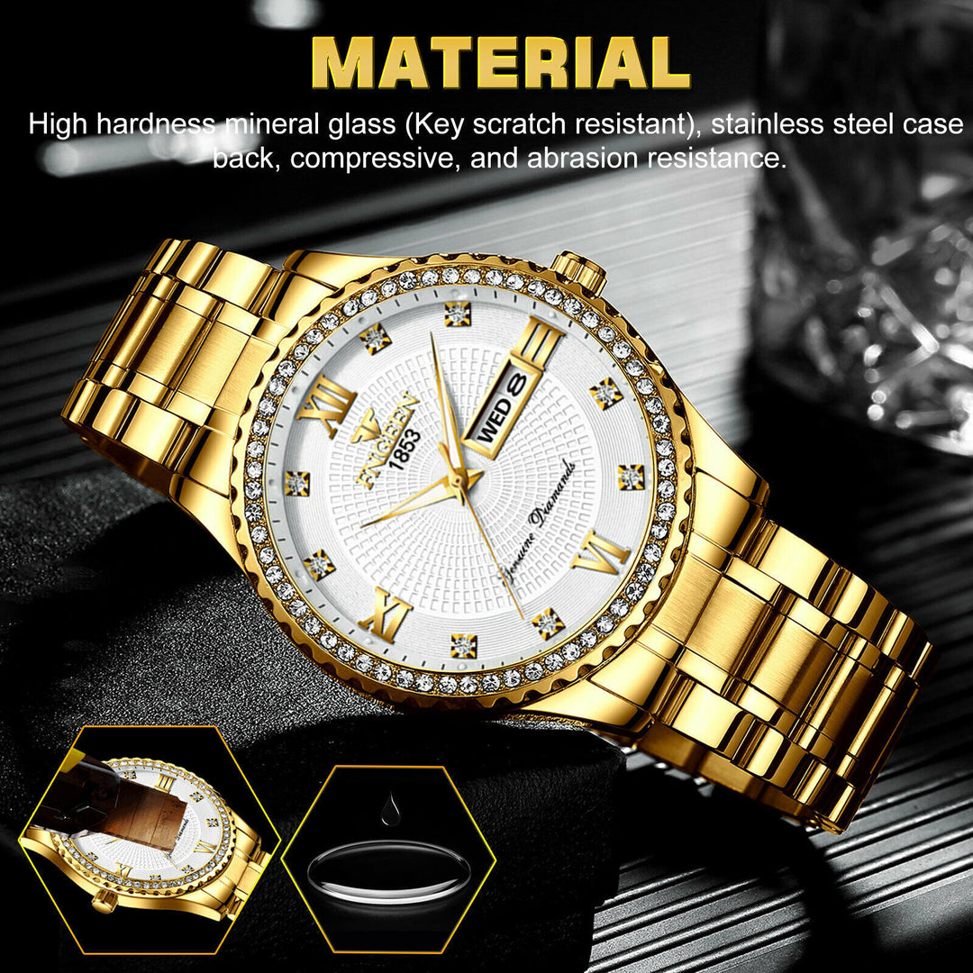 Waterproof Men Quartz Analog Watch Classic Stainless Steel Business Wristwatch