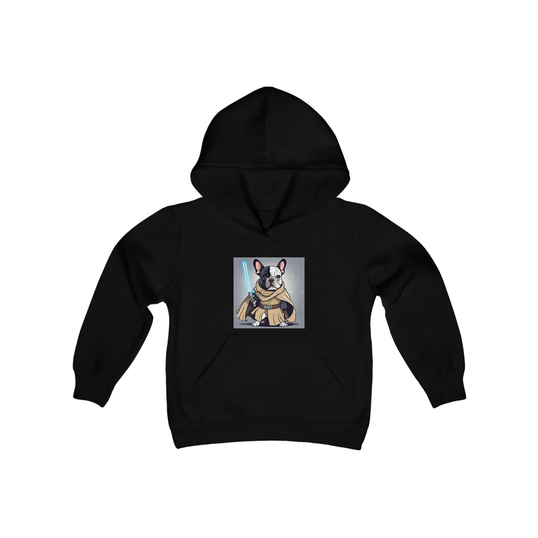 French Bulldog Jedi Knight Youth Heavy Blend Hooded Sweatshirt