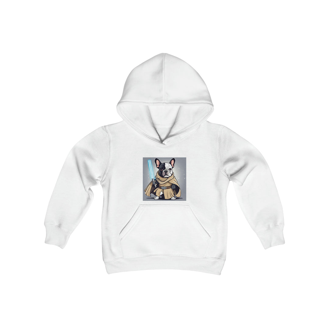 French Bulldog Jedi Knight Youth Heavy Blend Hooded Sweatshirt