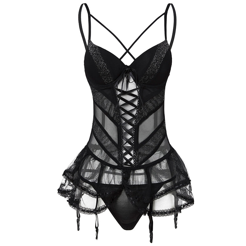 Lace suspender nightdress