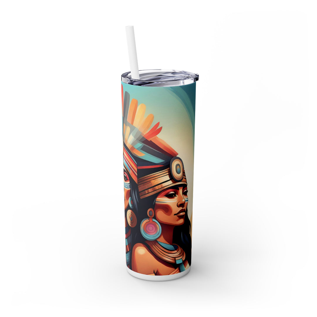 Aztec Women Trio Fantasy Skinny Tumbler with Straw, 20oz