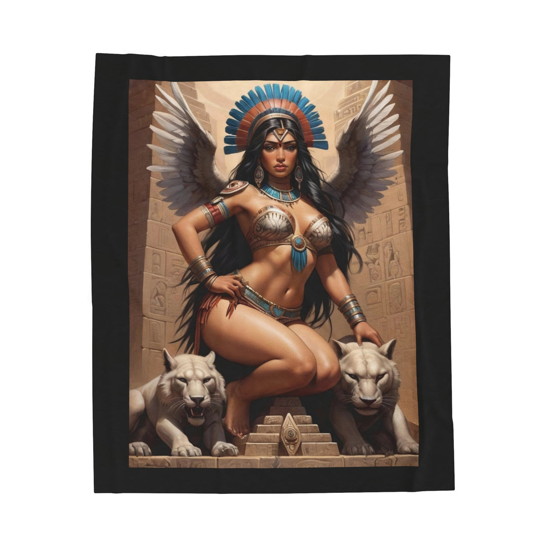 Aztec Sphinx Goddess Velveteen Plush Blanket