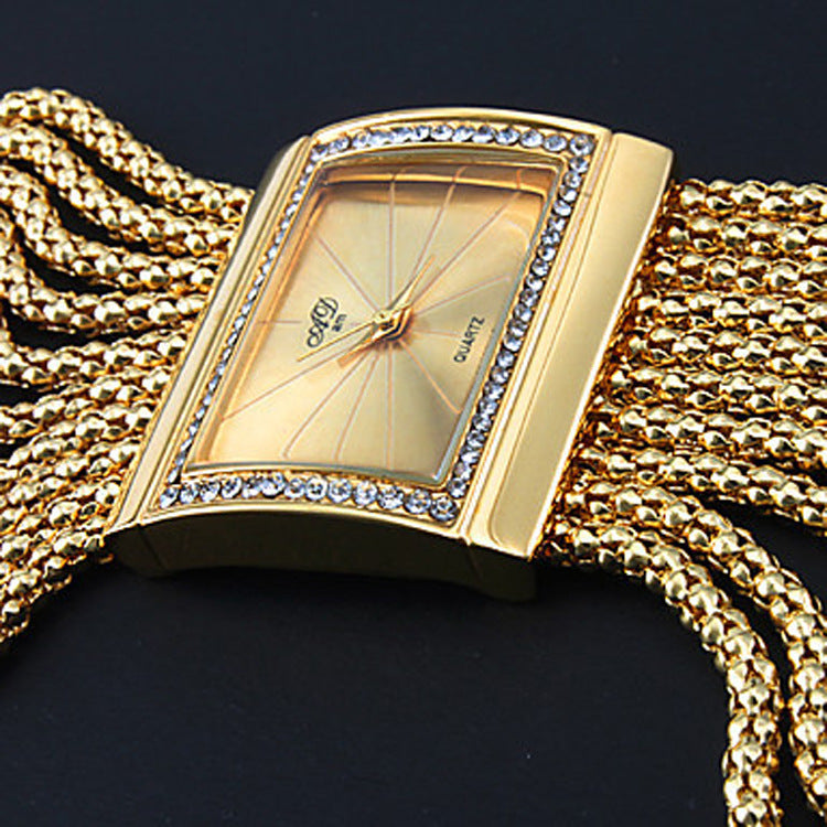 Square rhinestone watch