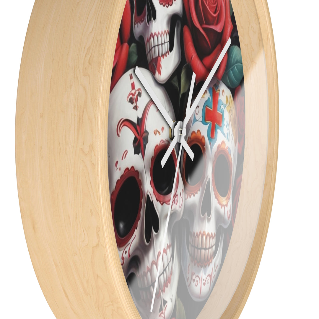 Skulls & Roses Wall Clock