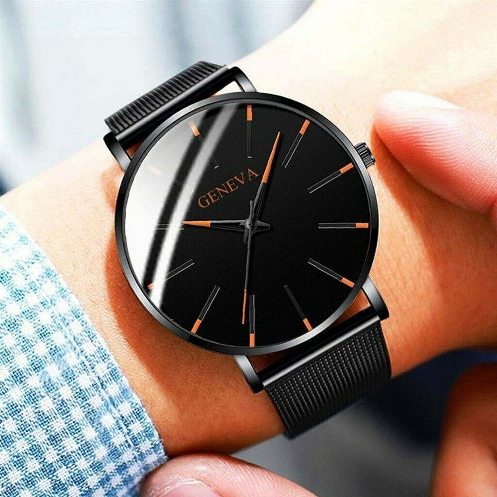 Waterproof Men's Watch Stainless Steel Quartz Analog Wristwatches Sport Fashion