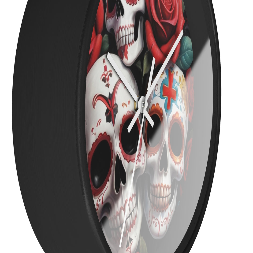 Skulls & Roses Wall Clock