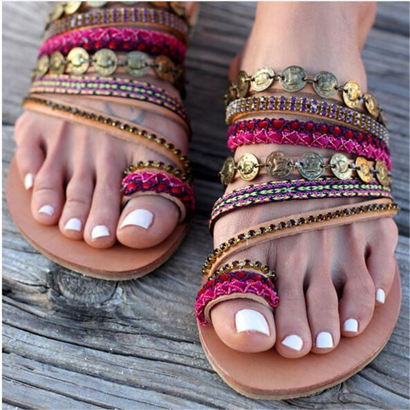 Hand made Bohemian flat sandals